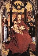 Hans Memling Virgin and Child Enthroned with two Musical Angels oil painting